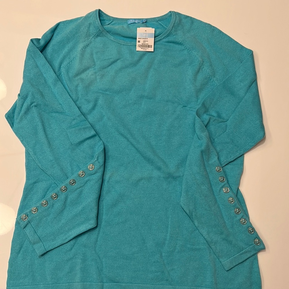 Brand New, Never Worn! Turquoise J. McLaughlin “Jamey” Sweater, Size M